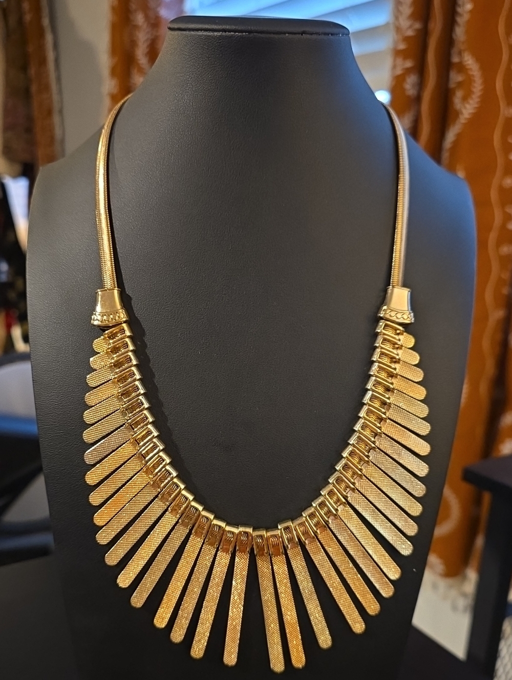 Aldo Gold Fringe Bib Necklace